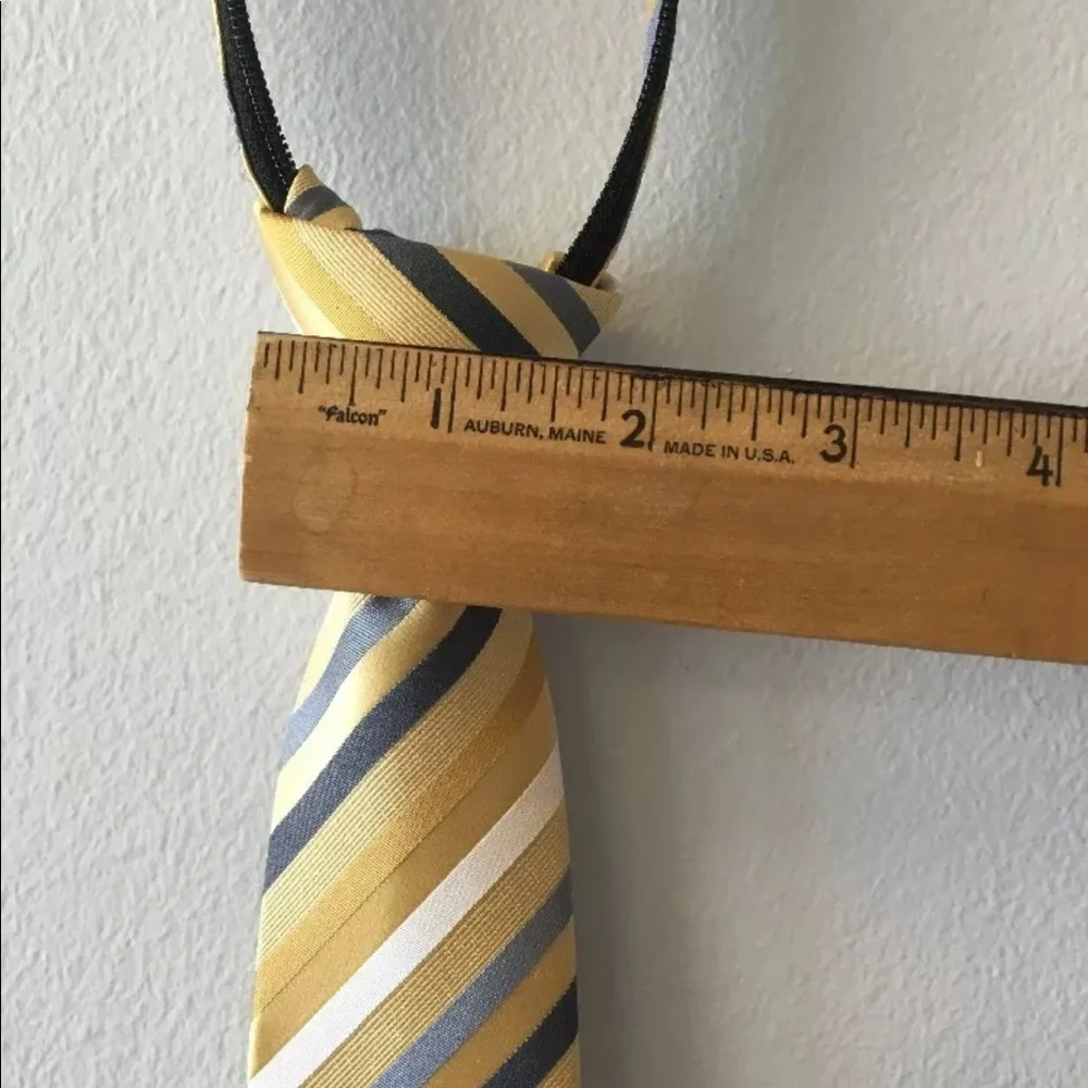 FOR MY SPECIAL BOY L&T Silk Zip Necktie Yellow NWOT